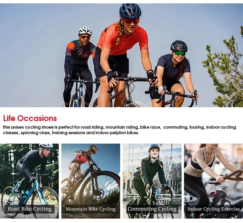Sapatilhas de Ciclismo Novas para Homem, Auto-Bloqueantes, para Corrida de Estrada, Sapatilhas de Treino sem Bloqueio, Sapatilhas de Ciclismo para Mulher com Encaixes SPD