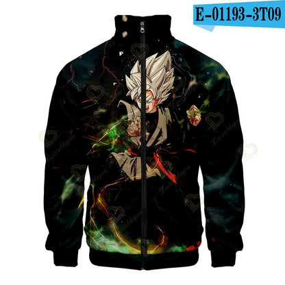 New Fashion Dragon Ball Print Stand Collar Zipper Hoodie Men Women Zipper Hoodies Jackets Long Sleeve Sport Hip Hop Sweatshirts
