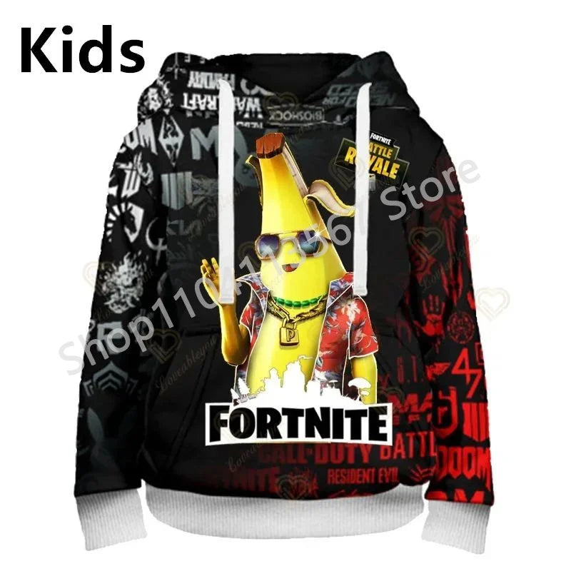 Φούτερ με Κουκούλα Llama Battle Royale F-Fortnited με 3D Εκτύπωση για Άνδρες, Γυναίκες και Παιδιά, Αγόρια και Κορίτσια, Streetwear Πουλόβερ, Πράσινα Τοπ