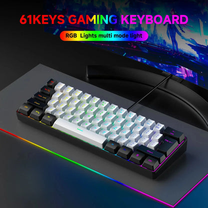 2026 New Best-Selling Portable Wired Mini-Mechanical Keyboard K61 Mini-Keyboard, Suitable For Playing Games, Compact And Convenient