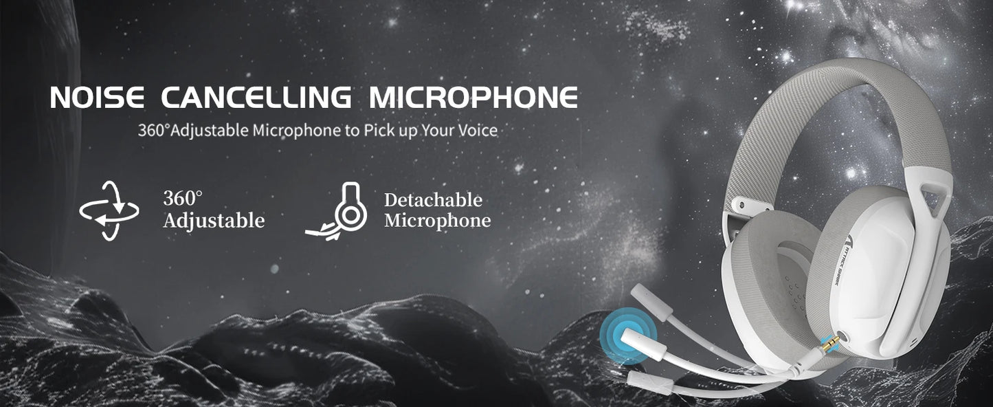 ATTACK SHARK L80PRO Wireless Gaming Headset – Tri-Mode Bluetooth Headphones with Dual Microphone, Lightweight Design & Premium Gaming Audio