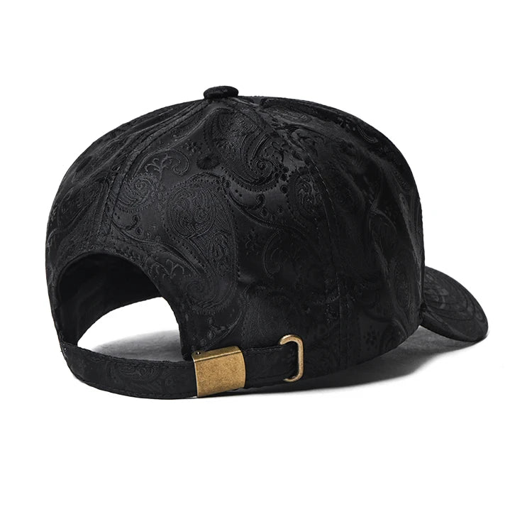 2024 Fashion Embroidery High top Baseball Cap Men's cashew print outdoor casual Cap face Trim four seasons