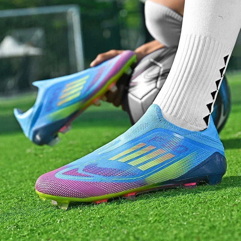 Nouvelles chaussures de football pour hommes, crampons de sport d'extérieur pour garçons et adultes, bottes de football d'entraînement respirantes, antidérapantes, à crampons longs, confortables