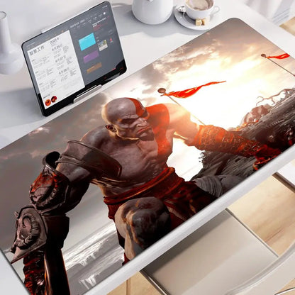 Xxl Mouse Pad God of War Gaming Accessories Keyboard Computer Carpet Game Desk Mat 90x40cm Large Pc Gamer Cabinet Table Mousepad