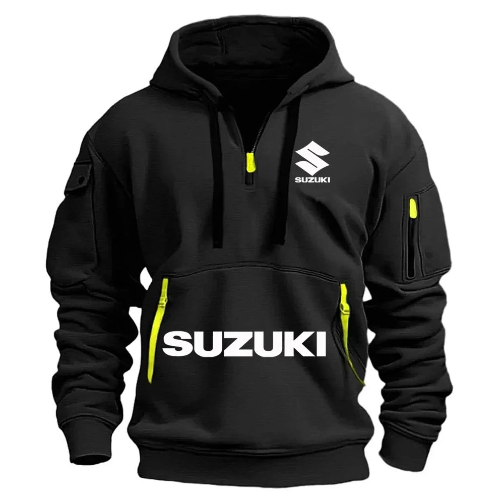 Suzuki's newmen's hooded sweatshirt casual outdoor sports sweatshirt warm for autumnandwinter perfect for motorcycle enthusiasts