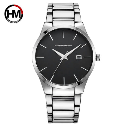 Zegarek męski Hannah Martin, koperta ze stali nierdzewnej, mechanizm kwarcowy, tarcza o średnicy 41 mm, styl biznesowy, z funkcją kalendarza (imitacja)