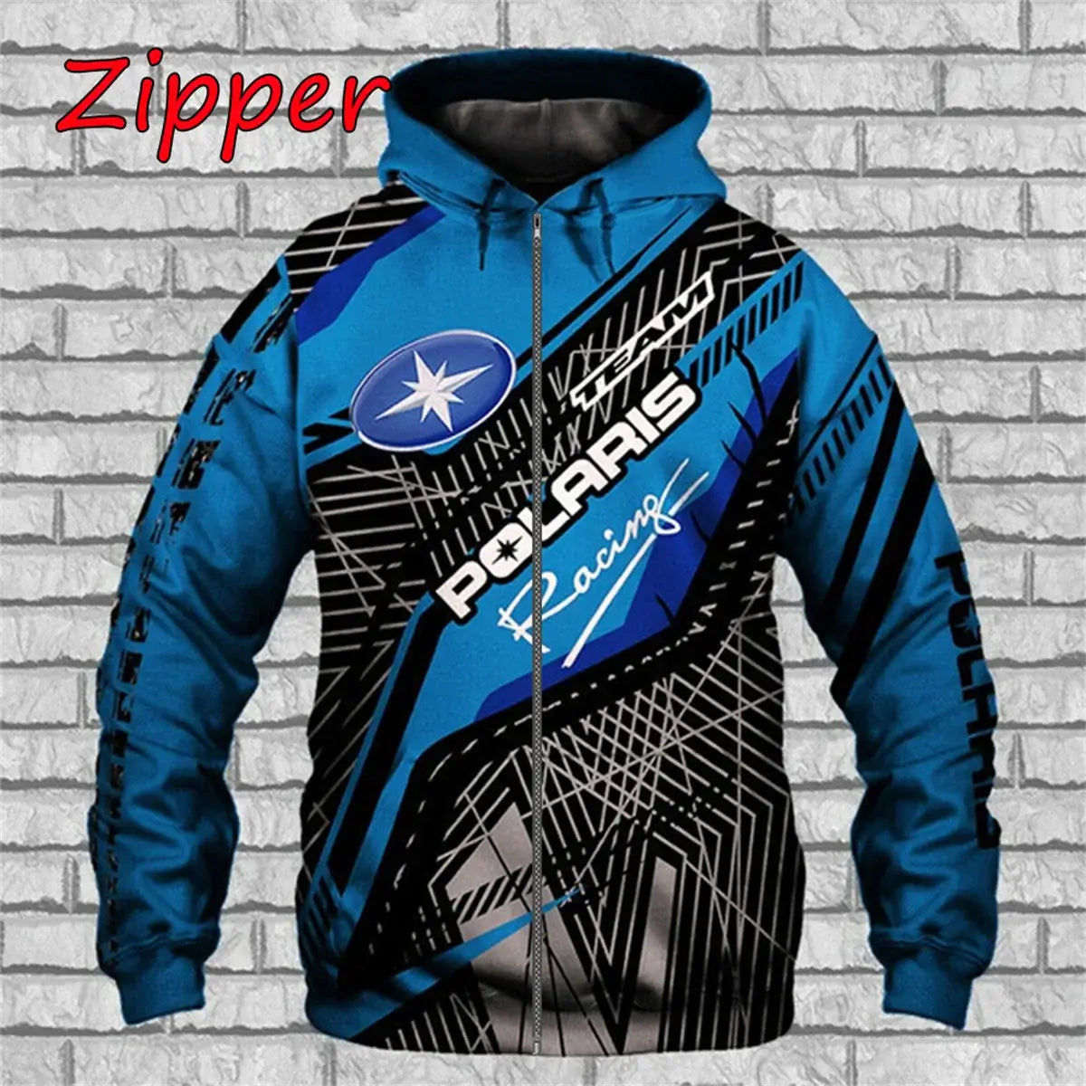 Produit gaming premium Fraquane, 2025-26 Polaris Racing Rzr Snowmobile Fashion Casual Zip Hoodie Top Hot Sale Men's and Women's Spring and Autumn Hooded Jacket