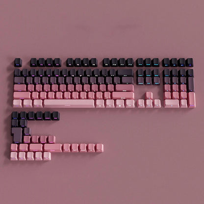 OEM Profile Gradient Side Printed Shine Through Keycaps PBT Double Shot Keycap For Mechanical Gamer Keyboard Black Gray Key Caps