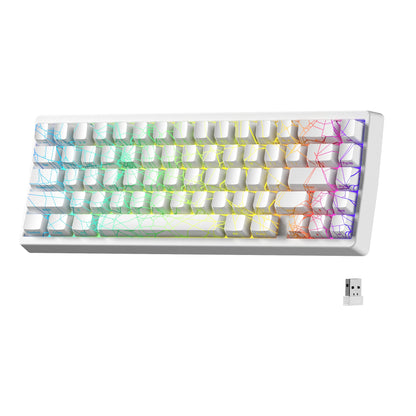 XVX Wireless Mechanical Keyboard M67 JadeStone With IMD-Tech Keycaps Tri-Mode Topographic White Gamer Keyboard Gasket Design