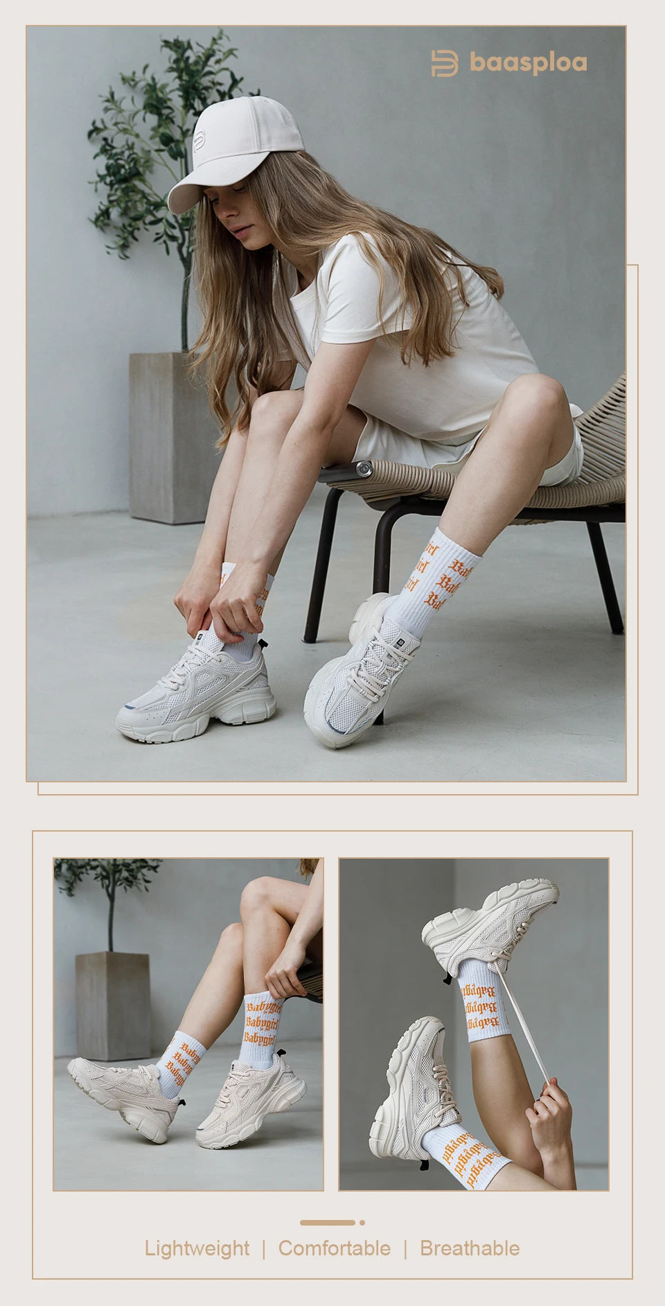 Baasploa Women’s Running Shoes Fashion Lightweight Mesh Non-Slip Jogging Sneakers Female Outdoor Breathable Colorful Casual Shoes
