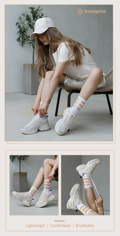 Baasploa Women’s Running Shoes Fashion Lightweight Mesh Non-Slip Jogging Sneakers Female Outdoor Breathable Colorful Casual Shoes
