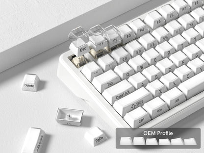 Womier L75 White Crystal Wireless Gaming Keyboard Tri-Modes Hot-Swappable Customized RGB Backlight Mechanical Keyboard Gasket