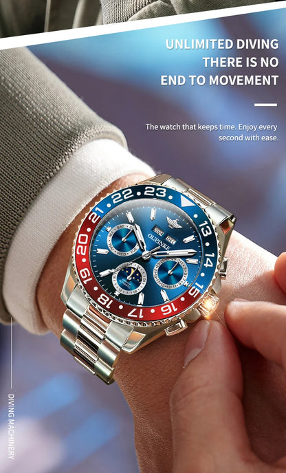OUPINKE Fashion Mens Watches Top Brand Luxury Business Sport Watch Multifunction Automatic Mechanical Men Clock Waterproof Reloj
