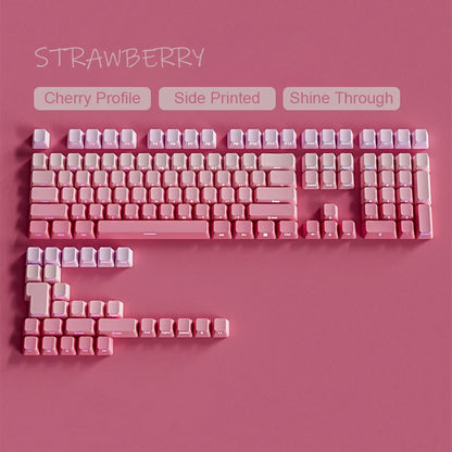 Neue Keycaps für 60/64/84/98/108 Gaming-Mechaniktastaturen mit MX-Switches, 135 Tasten, OEM PBT, seitlich graviert, Farbverlauf in Rot und Schwarz