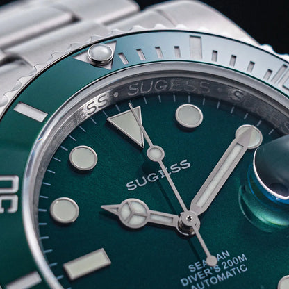 Sugess Men of Watch Automatic Mechanical ST2130 Movement Wristwatches 200M Water Resistant Sapphire Crystal Adjust Clasp S421