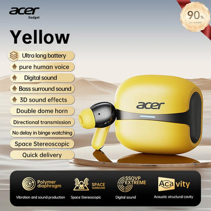 Acer OHR548 Wireless Bluetooth Headphones with ANC, Stereo Sound, Low Latency Gaming Earbuds, Bluetooth In-Ear Headphones with Charging Case
