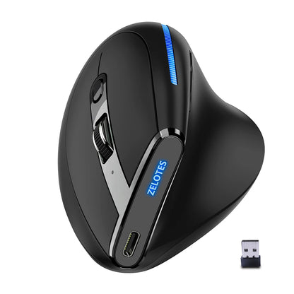 Mouse vertical ergonomic F-36 2.4G+BT1+BT2 wireless pentru mâna dreaptă și stângă, mouse gaming optic USB pentru computer și laptop