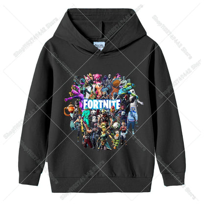 Fortnite-Kinder-Hoodies für den Herbst, Kapuzen-Sweatshirt für Jungen und Mädchen, dünner Trainingsanzug, langärmelige Pullover-Oberteile, Sportbekleidung, Kinderkleidung