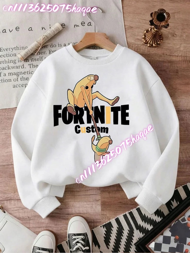2026 Fortnites Kids Hooded Coats Anime Fortress Night Sweatshirts Game Spring Autumn Hoodies Sportwear Children Clothes Gift