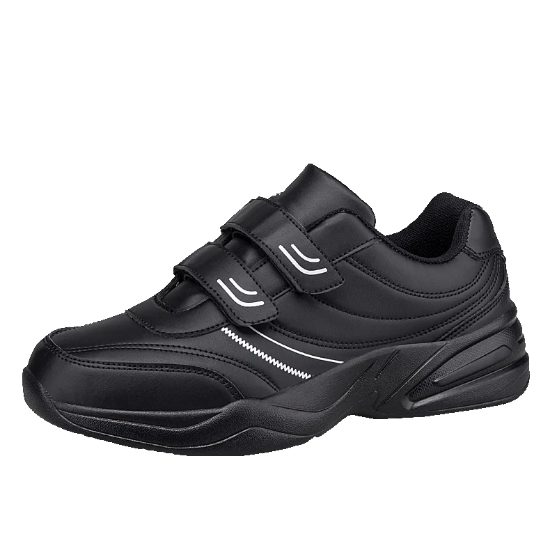 Sneakers da uomo in pelle regolabili con chiusura a strappo, scarpe sportive casual, sneakers bianche, scarpe da ginnastica sportive da uomo
