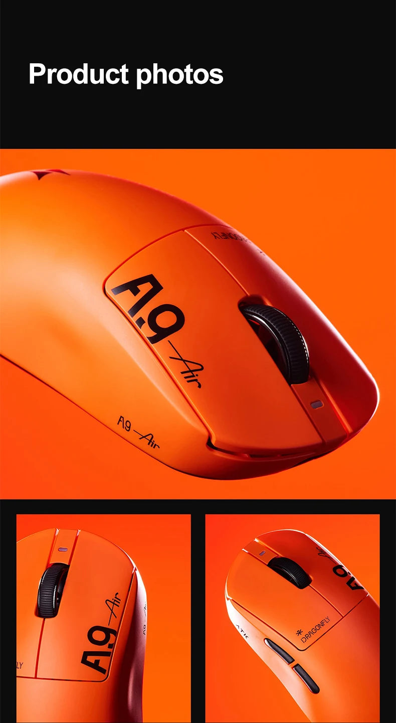 ATK Dragonfly A9 Ultimate bezdrátová herní myš A9 Air PAW3950 ultralehká ergonomická e-sportovní myš pro hráče FPS CSGO A9 Ultra