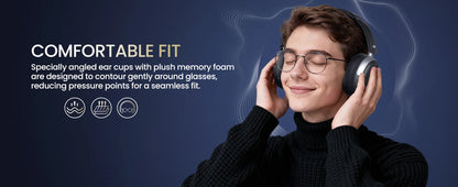 Acer OHR516 ANC Wireless Headphones Noise Cancelling Hi-Res Bluetooth Headset with 40mm Driver, Spatial Audio Over Ear Headphones with Mic