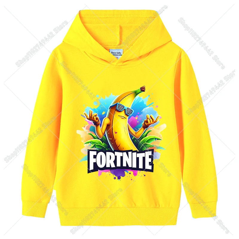 Fortnite-Kinder-Hoodies für den Herbst, Kapuzen-Sweatshirt für Jungen und Mädchen, dünner Trainingsanzug, langärmelige Pullover-Oberteile, Sportbekleidung, Kinderkleidung