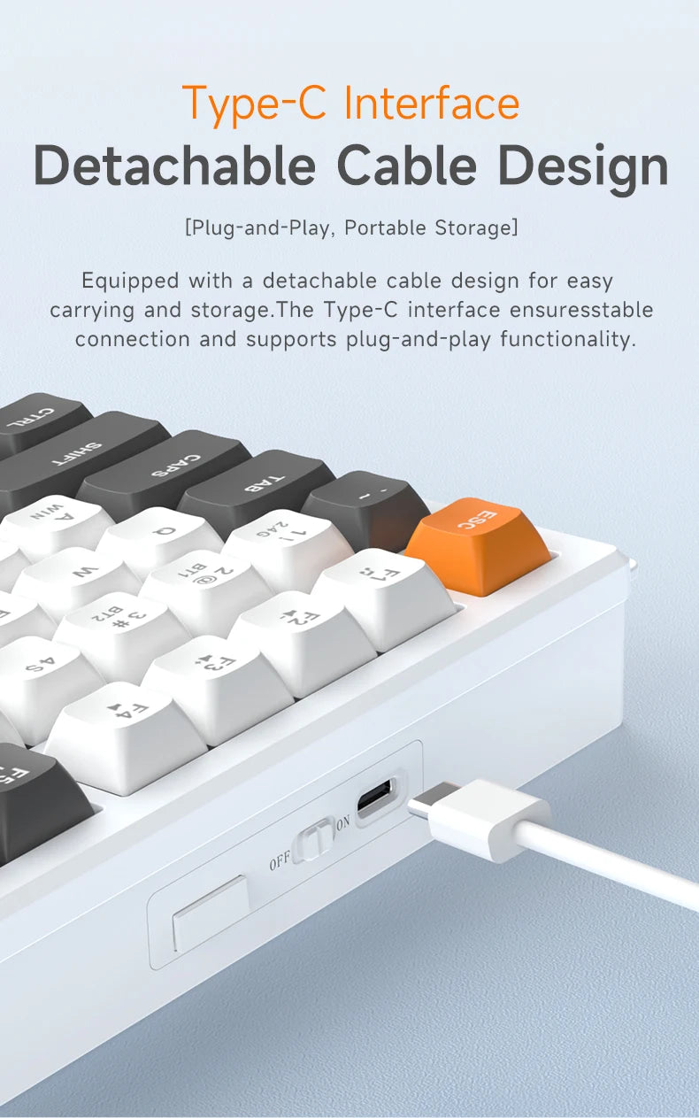 Ajazz AF82 Series 75% Layout Wireless Keyboard with 4000mAh Battery Low Profile Keys Bluetooth Tri-Mode Connectivity  RGB