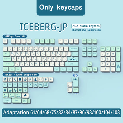 Keycap profilo XDA Iceberg brasiliano coreano giapponese russo spagnolo francese ISO Enter in PBT per tastiera meccanica GK61