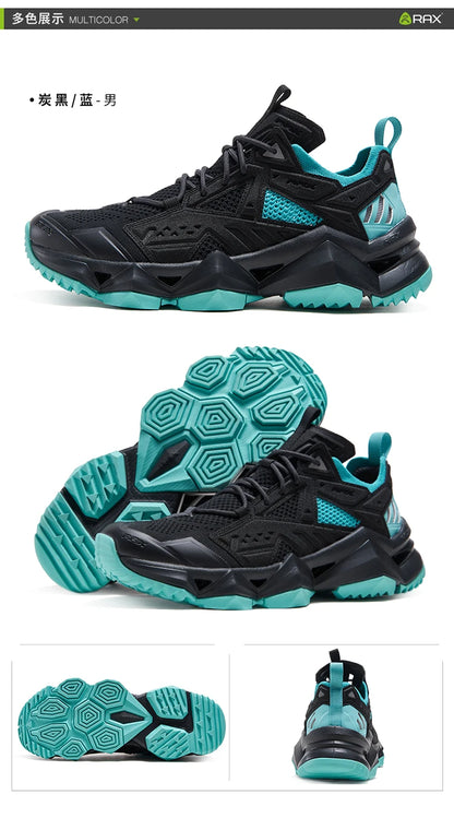 RAX Running Shoes Men & Women Outdoor Sport Breathable Lightweight Sneakers Air Mesh Upper Anti-Slip Natural Rubber Outsole