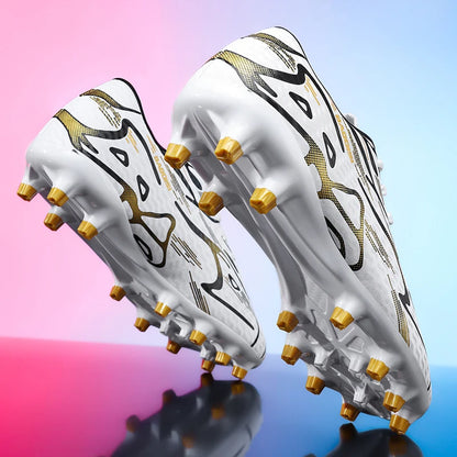 Chaussures de football à crampons longs et basses, chaussures de sport respirantes et antidérapantes pour hommes, chaussures de sport résistantes à l'usure pour l'entraînement sur gazon naturel