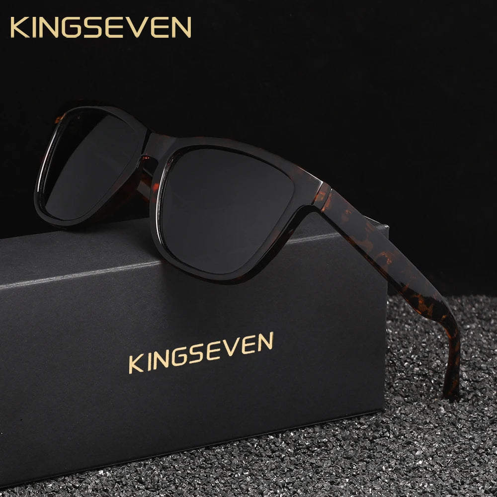 KNGSEVEN Trendy Round Sunglasses Men Women Causal Polarized Anti-UV400 Glasses Outdoor Causal Black Frame Driving Eyewear