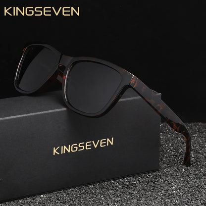 KNGSEVEN Trendy Round Sunglasses Men Women Causal Polarized Anti-UV400 Glasses Outdoor Causal Black Frame Driving Eyewear