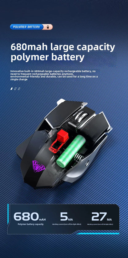 Nowa mysz gamingowa 2025 SC300 bezprzewodowa 2.4G RGB 3200dpi, akumulatorowa, cicha, mechaniczna mysz e-sportowa do komputera stacjonarnego i laptopa