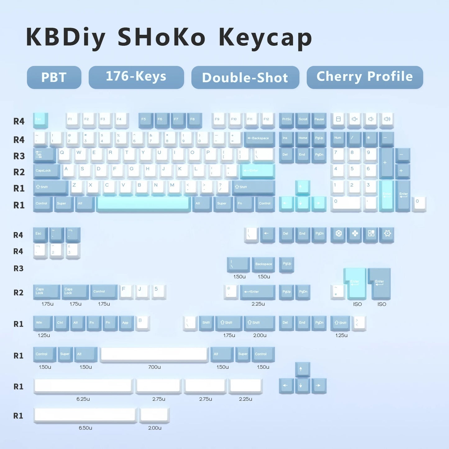 KBDiy GMK Illusion Keycap Cherry Profile Double Shot PBT ISO Keycaps For Gamer Mechanical Keyboard Kit Gaming Point Retro Keycap