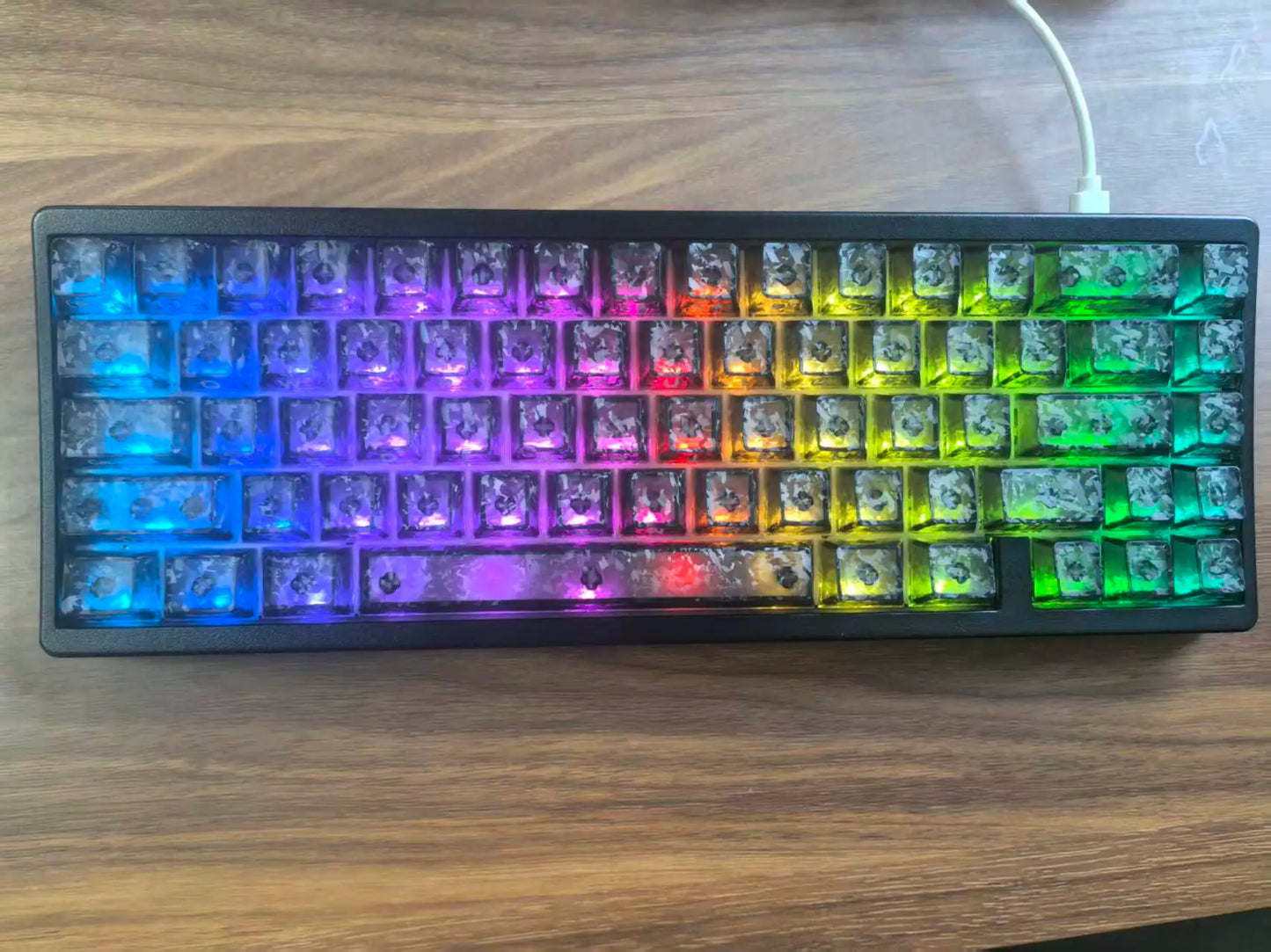 XVX M67 JadeStone Mechanical Keyboard 65% Tri-Mode Wireless Keyboard, Hot Swappable RGB Mechanical Keyboard with IMD Keycaps, Gasket Mount Gaming Keyboard