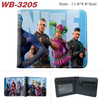 Fortnites Wallets for Kids Anime Fortress Night Wallet Cartoon Card Holder Bag Leather Short Purse Fashion Fold Purses Boys Gift