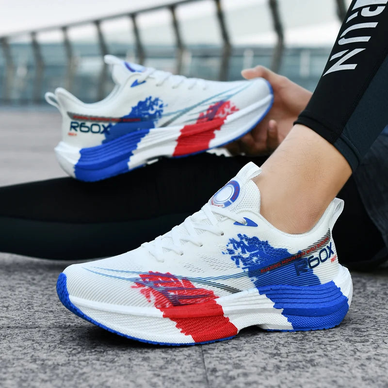 Running Shoes Men Mesh Breathable Lace-up Comfortable Marathon Sports Casual Tennis Shoes Big Size Trendy Sneakers for Men