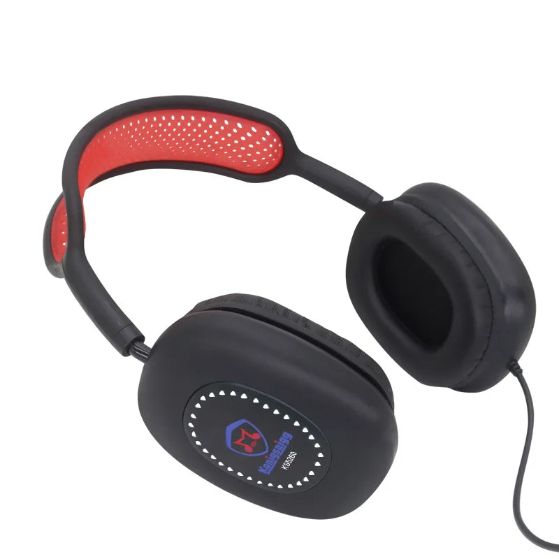 Casque filaire supra-auriculaire avec coussinets d'oreille doux. Compatible avec les téléphones et les ordinateurs, idéal pour les jeux, les cours en ligne, les appels et l’isolation phonique.