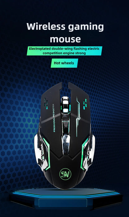 MINGCVIL Rechargeable Wireless Gaming Mouse Bluetooth & USB Computer Mouse, Ergonomic RGB Backlit Wireless Mouse for PC, Laptop, Mac & Gaming
