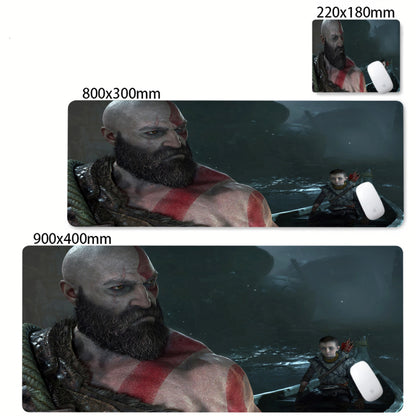 Xxl Mouse Pad God of War Desk Mat Pc Gaming Accessories Keyboard Computer Mousepad Gamer Large Cabinet Office Table Carpet Rug