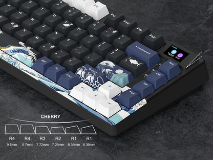 Teclado gamer Womier S-K80 com ecrã OLED a cores, teclado mecânico gaming hot-swappable com montagem gasket, teclado RGB personalizado