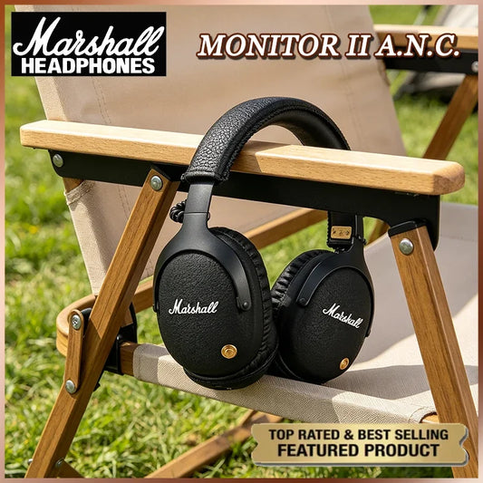 Marshall MONITOR II A.N.C. Wireless Noise Cancelling Headphones – Premium Bluetooth Over-Ear Headset with Deep Bass, Microphone & Gaming Audio