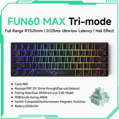 Akko MonsGeek FUN60 PRO&MAX HE Mechanical Keyboard Magnetic Switch 60% Gaming Keyboard Rapid Trigger 8K Custom Keyboard