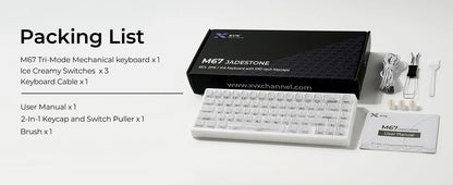 XVX M67 JadeStone Mechanical Keyboard 65% Tri-Mode Wireless Keyboard, Hot Swappable RGB Mechanical Keyboard with IMD Keycaps, Gasket Mount Gaming Keyboard
