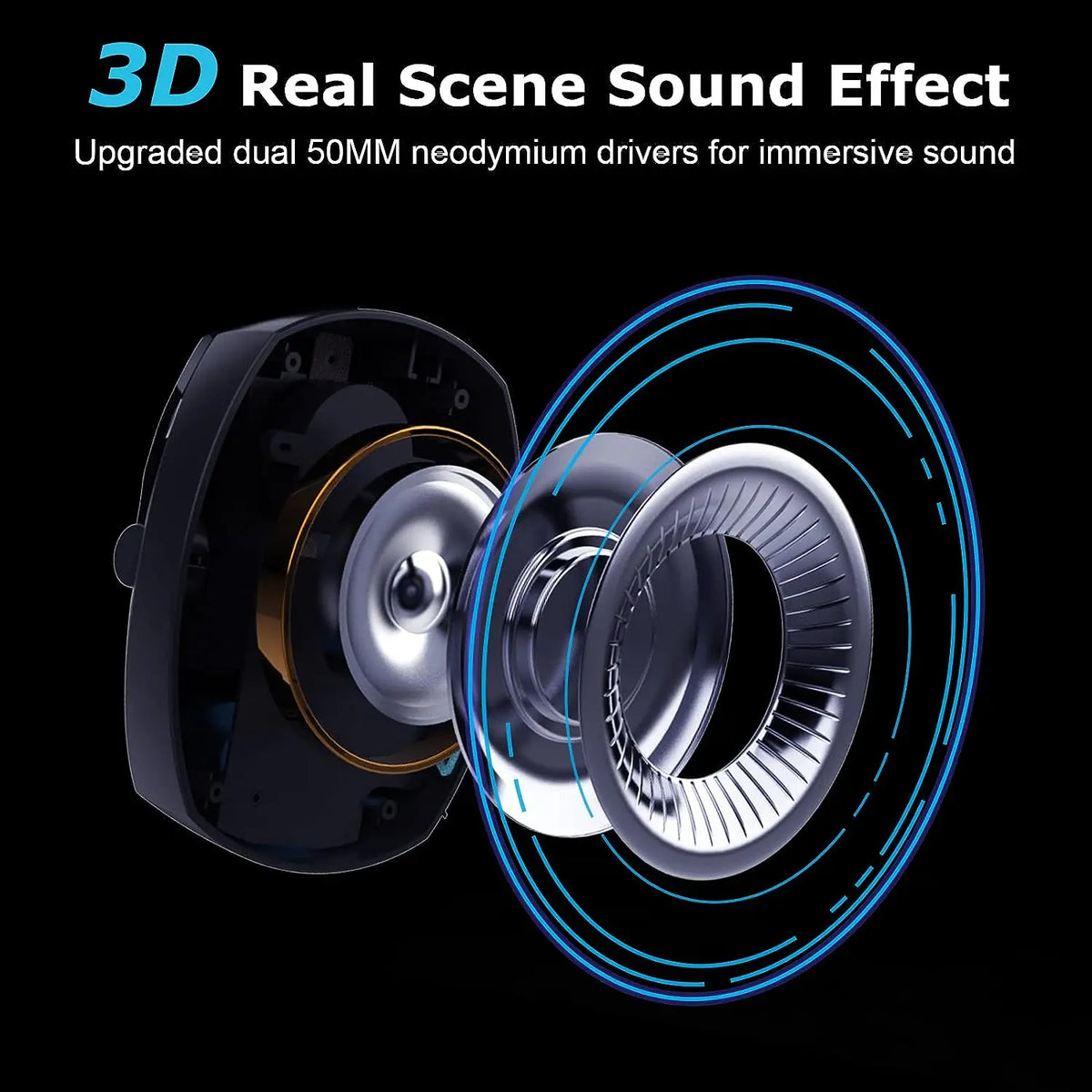 Gaming-Headset mit abnehmbarem Mikrofon mit Geräuschunterdrückung – kabelloses 3-Modi-Gaming-Headset mit Bluetooth 5.3, 2.4G USB und kabelgebundenem 3.5mm-Anschluss sowie 50mm-Treibern