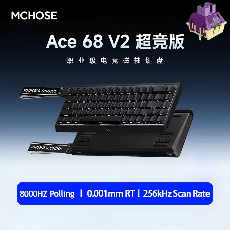 MCHOSE Ace 68 Hall Effect Magnetic Switch Gaming Keyboard Topographic Keycaps Customized TTC Uranus Magnetic Switch eSports