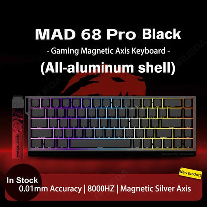 MADLIONS MAD 60/68HE Gaming Magnetic Switch Keyboard, Wired Mechanical Gaming Keyboard with 8K Polling Rate, Rapid Trigger, Hot Swappable RGB 61/68 Keys