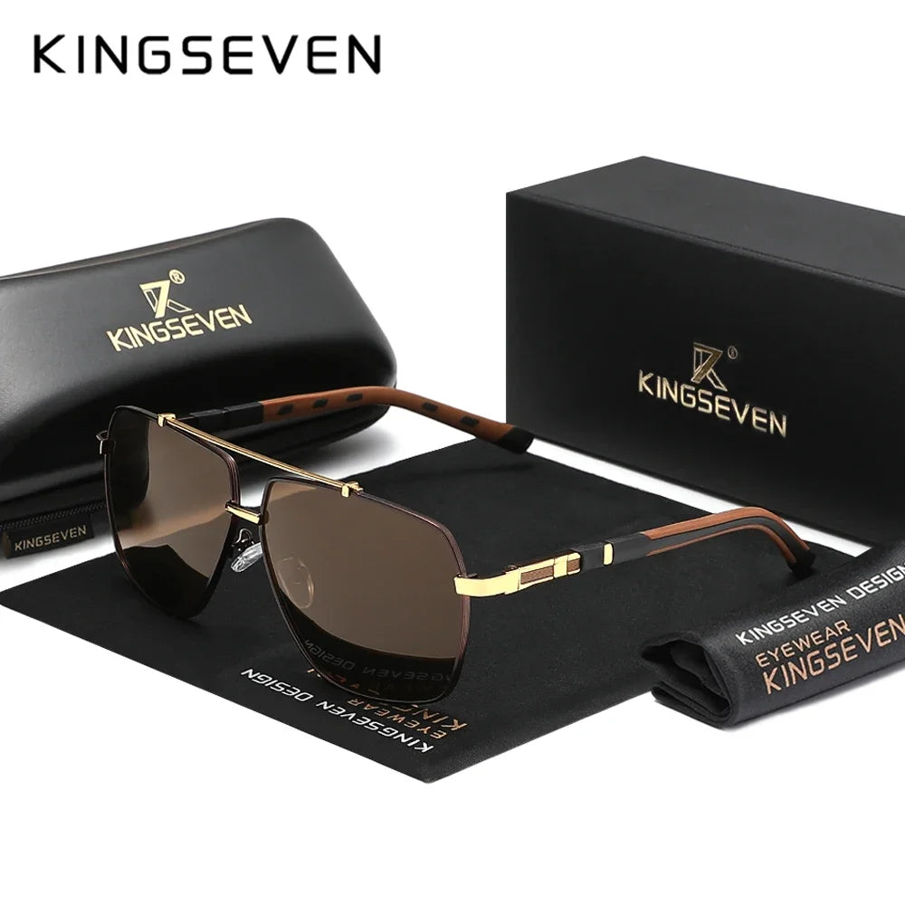 KINGSEVEN New Luxury Sunglasses Men UV400 Square Large Frame Polarized Glasses Male Women Outdoor Causal Fashion Driving Eyewear