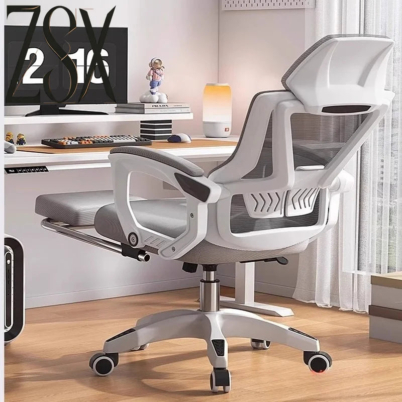 Chaise d'ordinateur ergonomique confortable, chaise de bureau pour jeux vidéo, idéale pour la chambre d'un étudiant, le bureau à domicile et les études.